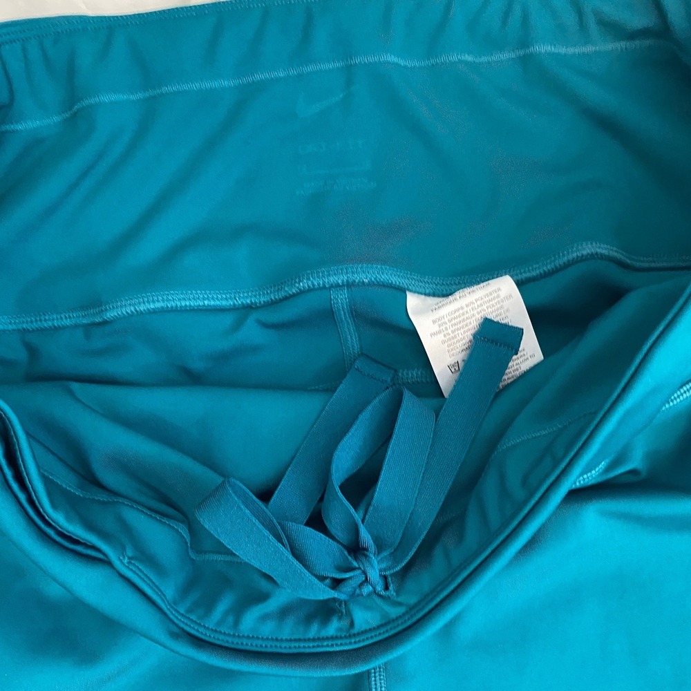 NWOT Nike Teal Leggings with Lime Swoosh Accent - Picture 9 of 12